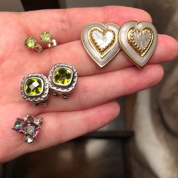 14 pair Lot STATEMENT fashion dangle/stud earrings - Picture 4 of 16